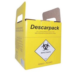 Caixa Coletora (Papelão) Perfuro Cortante - 3 Litros - Descarpack